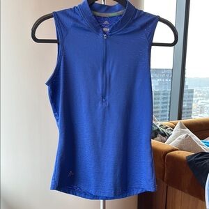 Adidas Blue Tank Top with Zipper and Mock Turtleneck